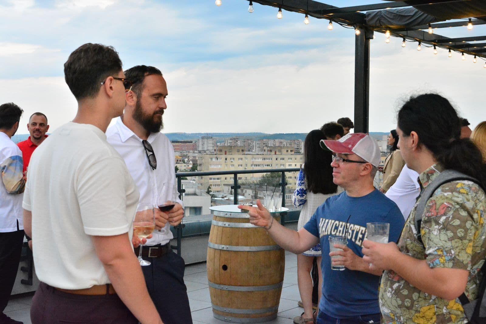 Conversations on the rooftop at the Cluj Tech Mixer launch